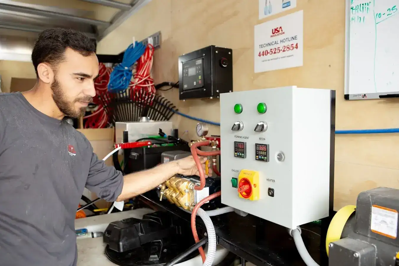 USA Insulation proprietary insulation equipment and technical setup